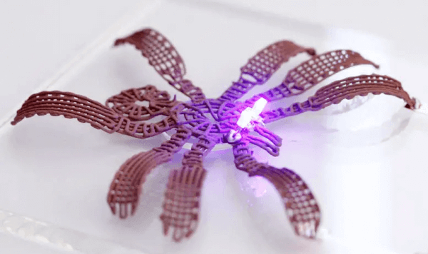 4D printed conductive spider robot