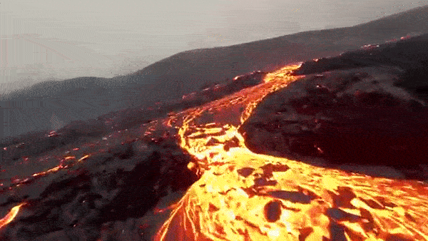 Drone Films Iceland Volcano 2021
