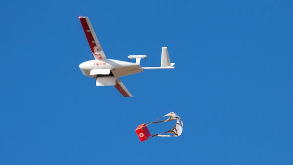 Zipline Drone Delivering Test Samples